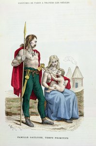 En gallisk familie i antikken, illustrasjon fra 