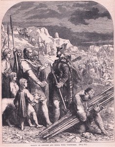 Hengist- og Horsa-traktaten med Vortigern 600 e.Kr av Francois Edouard Zier