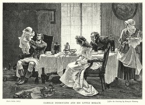 Camille Desmoulins og hans lille Horace av Francois Flameng
