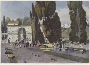 Soldater som spiller boule under den italienske kampanjen