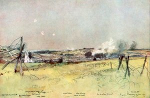 Ablain og Souchez-kirken, Artois, Frankrike, 19. juni 1915, 1926. av Francois Flameng