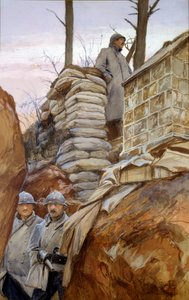 Mont Renault-utkikksposten (april 1918). Maleri av Francois Flameng (1856 - 1923) av Francois Flameng