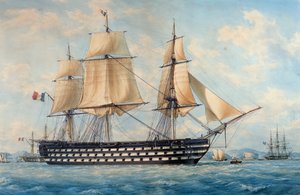 Montebello-fartøyet, av Francois Roux (1811-1882), akvarell, Frankrike