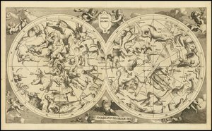 Himmelskart fra 1720 - Hemel Globe. Himmelen forkynner Guds ære av François Halma