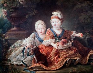 Hertugen av Berry (senere Louis XVI) og grev av Provence (senere Louis XVIII) som barn av Francois Hubert Drouais