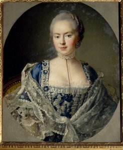 Portrett av prinsesse Daria Petrovna Saltykova (Saltykoff) (nee Chernysheva av Francois Hubert Drouais