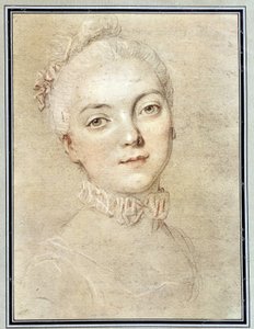 Portrett av Jeanne Becu, grevinne (eller madame) av Barry (1743-1793) - tegning av François Drouais av Francois Hubert Drouais