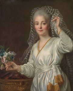 Portrett av en ung kvinne som en vestal jomfru, 1767. av Francois Hubert Drouais