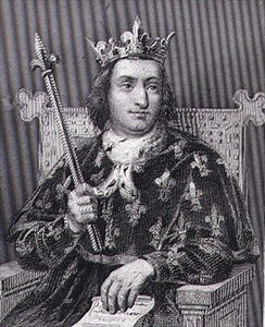 Charles V, kalt "den kloke" (1337-80) konge av Frankrike, gravert av Blanchard (gravering) av Francois Louis (after) Dejuinne
