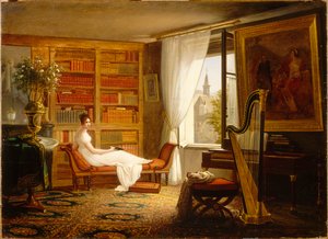 Salongen til Madame Récamier ved Abbaye-aux-Bois, 1826. av Francois Louis Dejuinne
