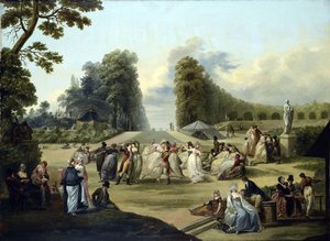 Ball i Tivoli, Paris - Maleri av Francois Louis Joseph Watteau (1758-1823) av Francois Louis Joseph Watteau