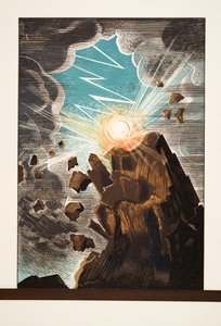 Illustrasjon fra Prometheus Chained av Aeschylus, pub. 1941 (stensiltrykk) av Francois Louis Schmied