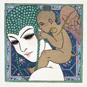 Bokstav A, fra Personages de Comedie, pub. 1922 (stensiltrykk) av Francois Louis Schmied
