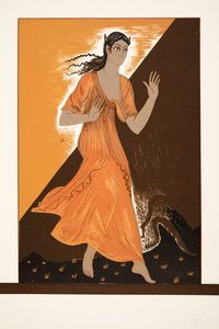 Pandora, fra Prometheus Chained by Aeschylus, pub. 1941 (stensiltrykk) av Francois Louis Schmied
