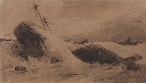 Havarerte skip i et stormfullt hav av Francois Louis Thomas Francia