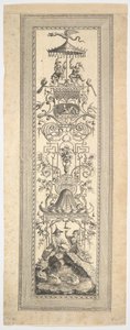 Kinesisk kiosk, fra First cayer of panels, fries and arabesque subjects, 1788. av Francois Marie Isidore Queverdo