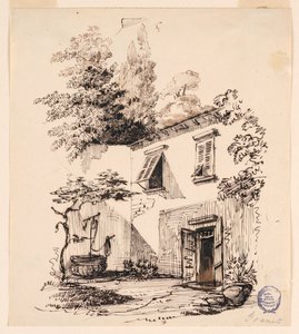 Gårdsplassen til et hus av Francois Marius Granet