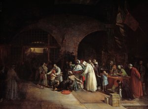 Fransk kolonisering av Algerie: "" Forløsning av fanger i fengslene i Alger"" Maleri av Francois Marius Granet (1775-1849) 1831 Søn. 1,51x2 m