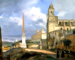 Treenigheten av fjellene og Medici-villaen, Roma, 1808 av Francois Marius Granet