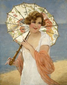 Parasollen (olje på lerret) av Francois Martin Kavel