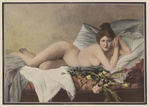 Visne blomster fra en elsker (farge litho) av Francois Maurice Lard