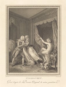 Det indiskrete av Francois Nicolas Barthelemy Dequevauviller after Antoine Borel