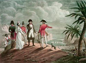 Bonaparte på St. Helena (stålgravering) av Francois Nicolas Martinet