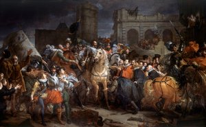 Inngang til Henri IV (1553-1610) i Paris, 22. mars 1594. Maleri av Francois Gerard (1770-1837) av Baron François Pascal Simon Gérard