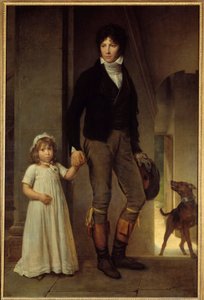 Portrett til fots av maleren Jean Baptiste Isabey (1767-1855) og hans datter Maleri av Francois Gerard (1770-1837) 1795 Søn. 1,94x1,3 m av Baron François Pascal Simon Gérard