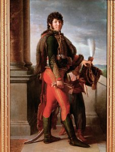Portrett av Joachim Murat i husaruniform, detalj (olje på lerret av Baron François Pascal Simon Gérard