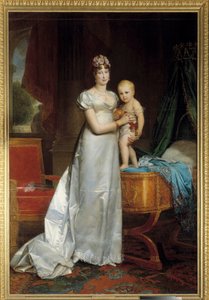 Portrett av imponen Marie Louise (1791-1847) og kongen av Roma Maleri av Francois Gerard (1770-1837) 1813. Dim. 2,40 x 1,62 m. Versailles, Musee du Chateau - Portrett av keiserinne Marie Louise (1791-1847) og kongen av Roma. Maleri av Franco av Baron François Pascal Simon Gérard