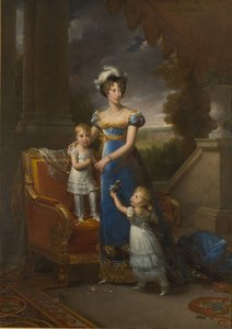 Hertuginne av Berry med barna Louise Marie Thérèse dArtois og Henri dArtois, 1822 av Francois Pascal Simon Gerard