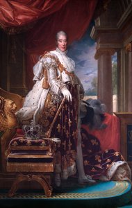 Portrett av kong Charles X av Frankrike i sine kroningskapper, c1824. av Francois Pascal Simon Gerard