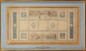 Studie for det malte taket på biblioteket i konservatoriet, 1812 av Francois Pascal Simon Gerard