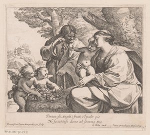 Sfanta Familie cu putti si struguri Portan gli Angeli i frutti (...) (titlu pe obiect)norvegian av Francois Perrier