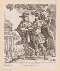 Minerva viser Louis XIII herlighetens tempel Quisquis ad hoc sacium (...) (tittel på objekt) av Francois Perrier