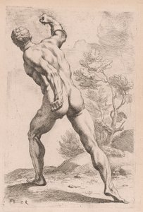 Borghese Gladiator, sett bakfra [plate 29] av Francois Perrier