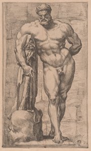 Farnese Hercules, sett forfra [plate 2] av Francois Perrier