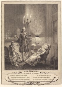 Vinterkvelden av Francois Robert Ingouf after Sigmund Freudenberger