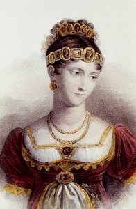 Portrett av Pauline Bonaparte (farge litho) av Francois Seraphin (after) Delpech