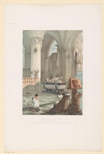 Interiør av Sint-Michiel-en-Sint-Goedelekathedraal i Brussel med graven til Ernst van Oosternijk Interiør av kirken St. Gudule, i Brussel (Tombeau av erkehertug Ernest d