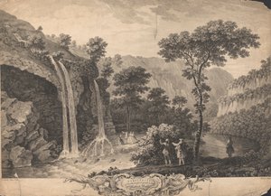 En utsikt til den vakre kaskaden under Matlock Bath