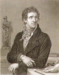 Portrett av Antonio Canova (1757-1822) gravert av William Henry Worthington (ca. 1790-s.1839) (gravering) av Francois Xavier (after) Fabre