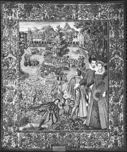 Vannfestival for Henri III (1551–89) og Louise de Lorraine (1553–1601) Brussels verksted, ca. 1580 av Francois after Quesnel