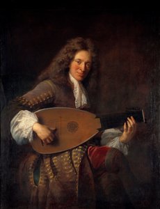 Portrett av Charles Mouton (1626-1710) luthist Maleri av Francois de Troy (1645-1730) 1690 Søn. 1,38x1,06 m