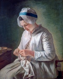 Ung kvinne på jobb, c1725-1778