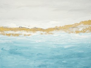 Abstrakt «Blue Gold»-havlandskap av Françoise Wattré