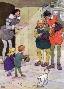 Illustrasjon for The Babes in the Wood (farge litho) av Frank Adams