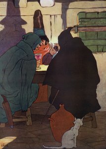 Illustrasjon for Babes in the Wood (farge litho) av Frank Adams