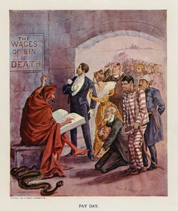 Lønningsdag (fargelitografi) av Frank Beard